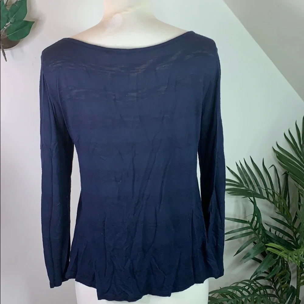 Tahari Burn Out Navy Top S 🧜🏻♀️ - Picture 3 of 6
